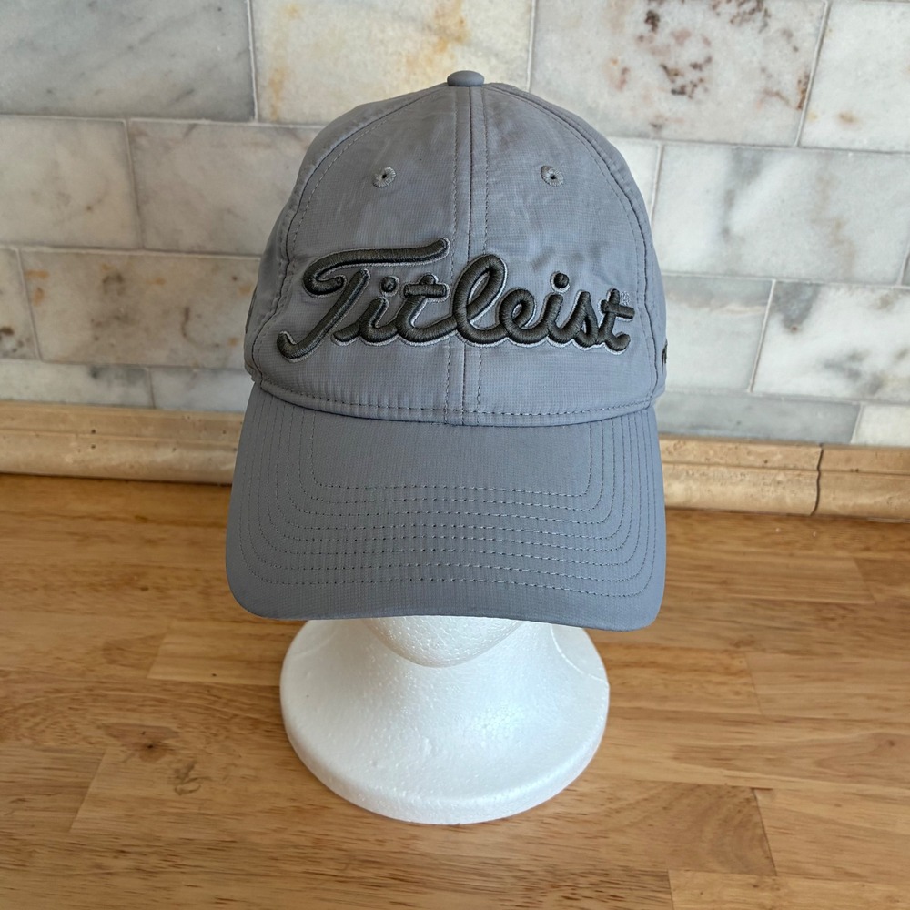 Titleist Pro V1 Golf Hat Men OS Grey Adjustable Performance FJ Logo Baseball Cap